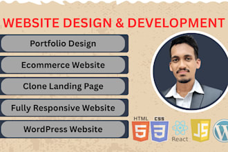 create or clone any website or landing page using HTML, CSS, js or wordpress