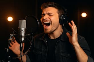 be your professional male vocalist songwritter lyricist for edm pop rap rnb hook