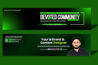 design premium linkedin banner, youtube and facebook banner design