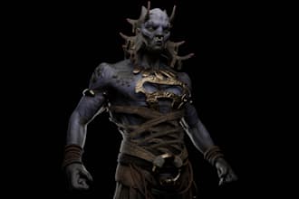 model and sculpt 3d character, 3d game character, unreal engine in ue5, zbrush