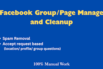 moderate approve posts,cleanup,facebook group, page