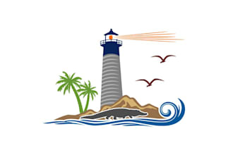 create a awesome light house logo design with ai file