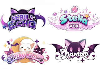 design a custom kawaii logo in cute chibi cartoon style for you
