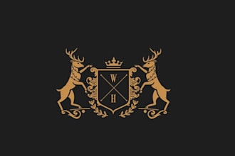 design a luxury heraldic coat of arms or crest logo