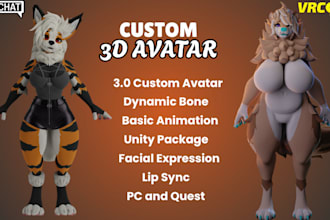 design furry vrchat avatar, 3d vtuber vrc model, nsfw vr character or anime