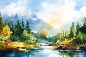 do painting custom watercolor illustration in my style