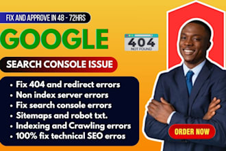 fix google search console issues, 404 errors, XML sitemap, robot txt, ahref moz