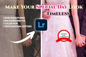 retouch your wedding photos portrait group wide shots edits