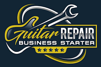 design a modern guitar repair logo