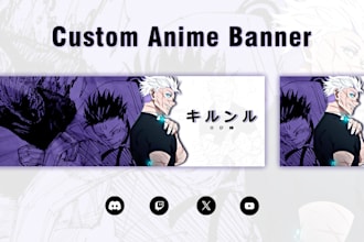 design custom anime banner for social media of your choice