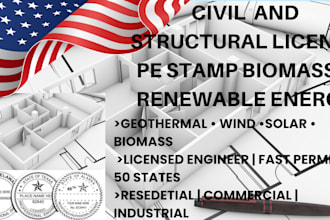 provide pe stamp for biomass and renewable energy infrastructure