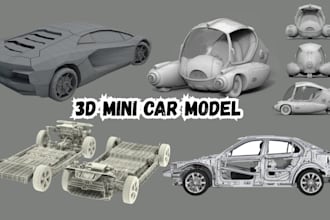custom 3d car model, car chassis design, mini car model, car suspension design