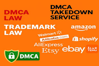 remove copyright product listings from shopify, aliexpress, amazon, etsy walmart