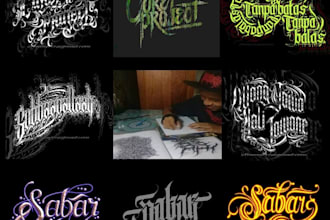 create awesome vintage logo , tattoo and hand lettering