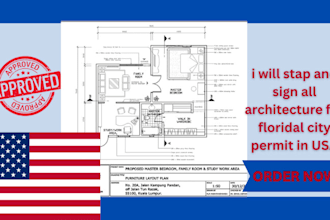 review stamp and seal florida architectural drawings USA city permit