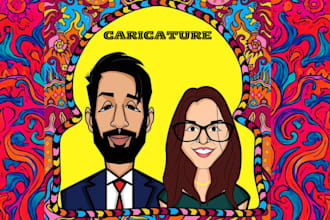 draw a custom cartoon caricature and funny portrait from your photo
