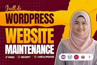 provide wordpress website maintenance, updates, support and help for your site