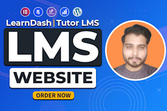 build wordpress elearning lms website with learndash or tutor lms