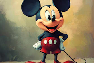 draw  portrait in disney cartoon illustration