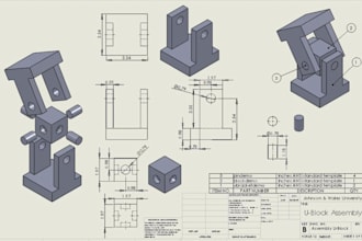 design 2d mechanical illustration technical diagram cad and machine drawing
