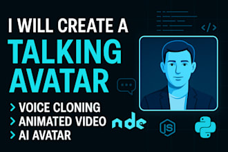build avatar builder webapp, talking animated ai avatar, cloned voice ai content
