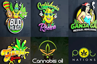 design premium quality cannabis, weed, hemp, cbd oil logo