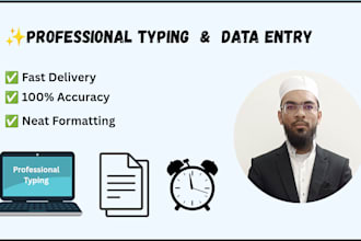do fast typing proofreading PDF to word data entry work professionally