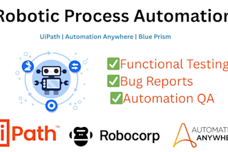 rpa testing using robocorp, uipath or automation anywhere