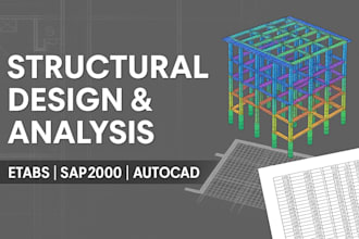 do structural design analysis etabs sap2000 staad pro autocad drawings