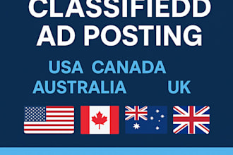 manually post your ad on USA, canada, australia, and europe classified sites