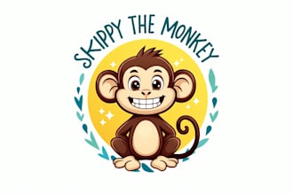 design outstanding monkey mascot logo with express delivery