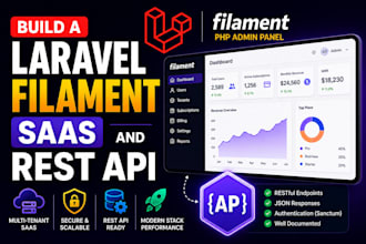 build a laravel filament saas and rest API
