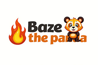 design an awesome blaze the panda mascot logo with unlimited revision