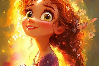 draw disney children cartoon illustration