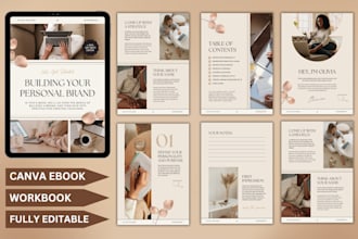 design editable canva ebook, workbook pdf lead magnet, canva ebook and worksheet