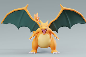 do 3d game art for anime,stl character figurines,3d animation,cartoon toy print