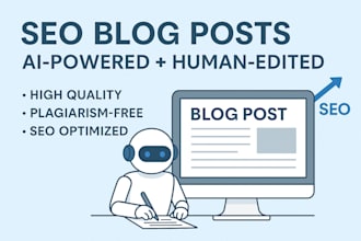 write SEO blog post with ai and human editing fast
