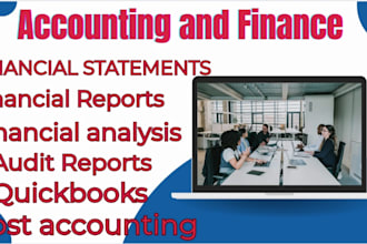 do accounting and finance assignments, financial statements and quick books
