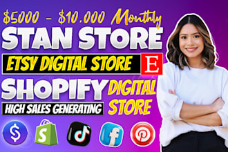 design stan store digital product store shopify store beacons ai payhip gumroad