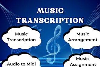 do fast music transcription for any audio to sheet music
