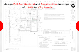 design full architectural drawings with mep for US city permit and construction