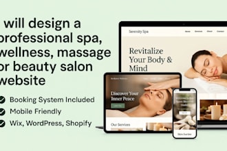 design a professional health wellness and beauty spa massage salon website