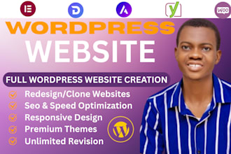 design, redesign premium wordpress website using divi, astra or elementor pro