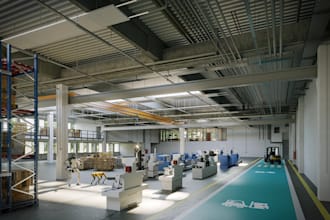 design interior and exterior design for warehouse, factory, industrial building
