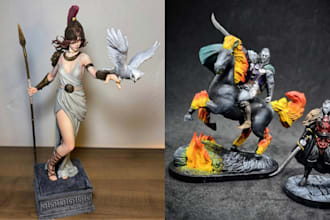 print and paint custom 3d miniatures, anime figures, dnd, and warhammer models