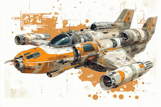 draw high quality spaceship concept