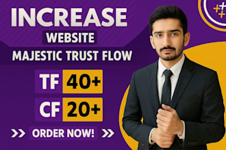 increase your website majestic trust flow to 40 plus