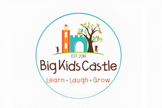 create a custom childcare, education kids, and children logo