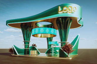 create 3d exhibition design, 3d show room 3d staging
