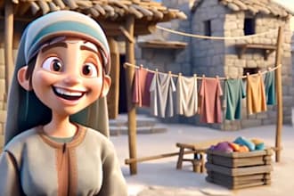create realistic ai generated 3d bible story animation video